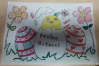 Mia Wasem, Rockenhausen, 12 Jahre alt, wünscht zusammen mit ihrer Familie allen Frohe Ostern.
