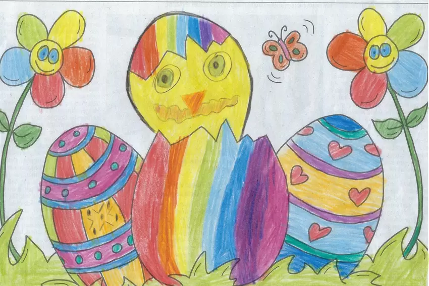 Besonders farbenfroh ist das Bild von Joel Anhäusser, 8 Jahre, Siefersheim.
