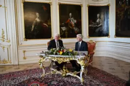 Am Montagnachmittag auf der Prager Burg: Bundespräsident Frank-Walter Steinmeier trifft Petr Pavel (rechts), den Präsidenten der